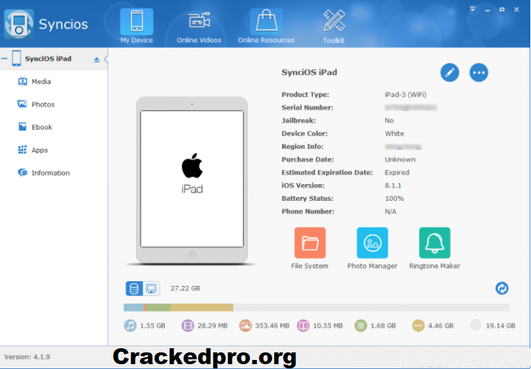 Crack do Gerenciador Anvsoft Syncios